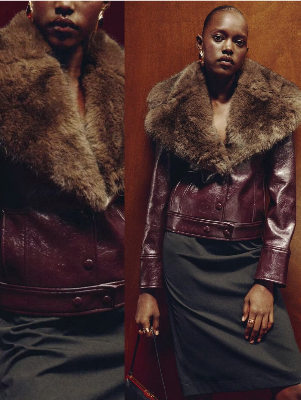 MANGO Faux Fur Jacket